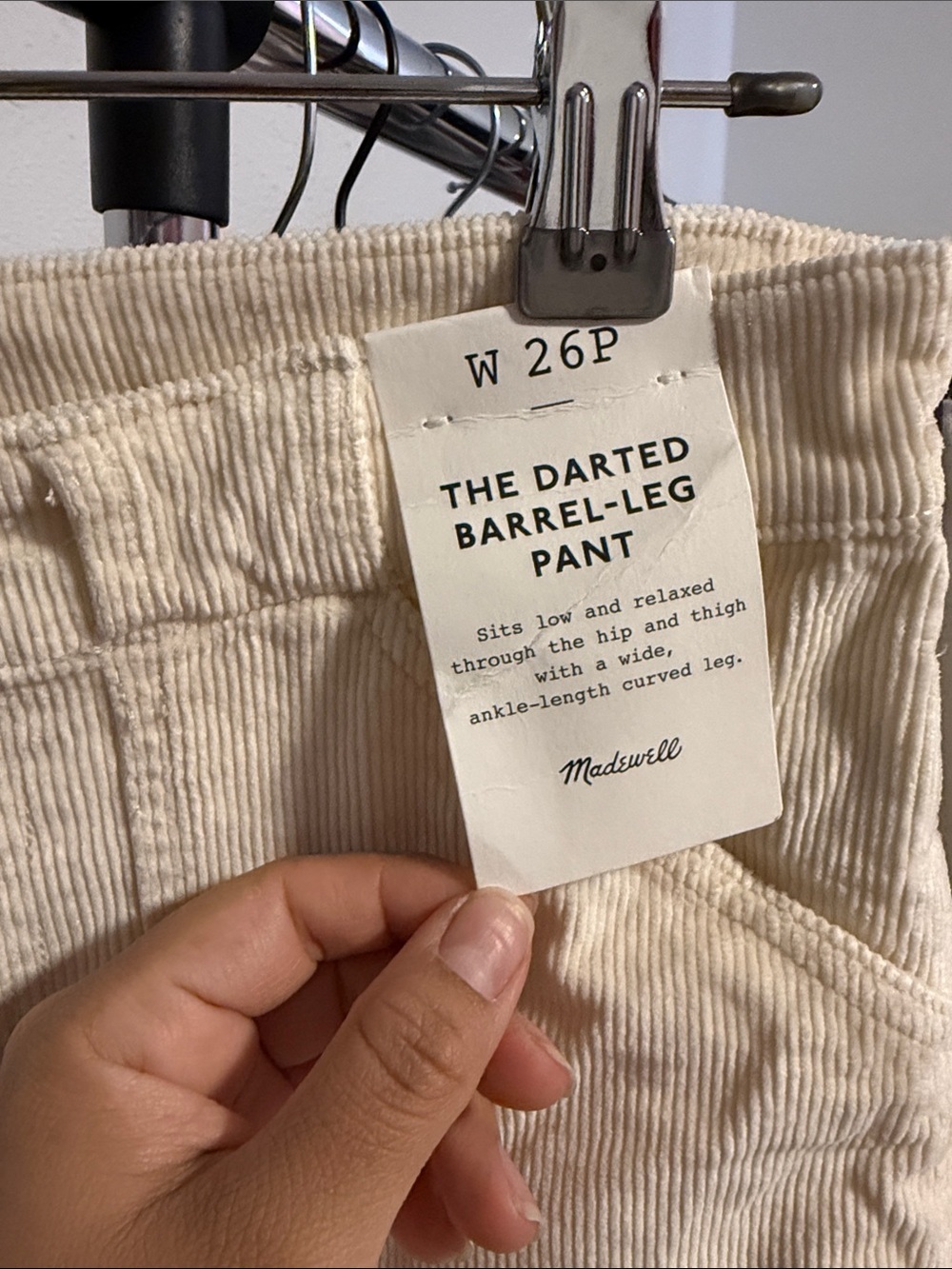 Madewell The Darted Barrel-Leg Utility Pant in Corduroy - Picture 7 of 8